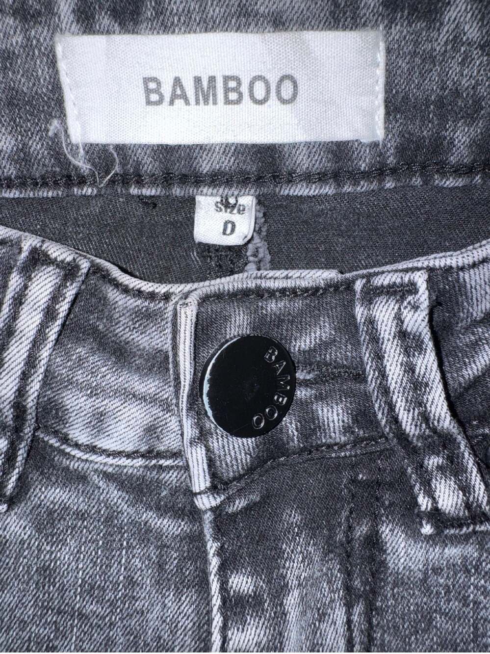 Bamboo Women's Acid Wash Grey Bootcut Flare Jeans - Picture 2 of 4
